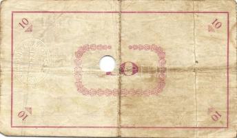 Pápa 1919. "Pápai csekk" 10K (2x), 20K (2x) lyukasztással érvénytelenítve T:III-,III-/IV