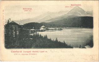 1901 Tátra, Magas-Tátra, Vysoké Tatry; Krivány, Szoliszkó, Csorba-tó nyugati része (Liptó m.). Sochán P. 79. / lake, mountain peaks