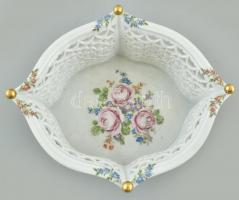 Wallendorf porcelán kínálótál, kopott, jelzett, m: 8 cm