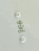 Wallendorf porcelán kínálótál, kopott, jelzett, m: 8 cm