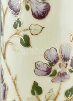 Zsolnay virág mintás váza. Kézzel festett, jelzett, hibátlan. 27 cm