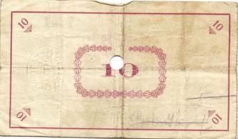 Pápa 1919. "Pápai csekk" 10K (2x), 20K (2x) lyukasztással érvénytelenítve T:III-,III-/IV