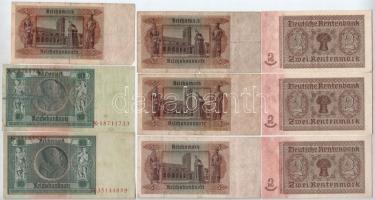 Németország / Weimar Köztársaság 1929. 10M (2x) + Német Harmadik Birodalom 1937. 2M (3x) sorszámköve...