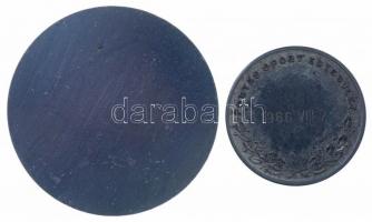 1966. "Postás SE" kétoldalas, fém sport díjérem (40mm) + DN ezüstözött Br birkózó emlékére...