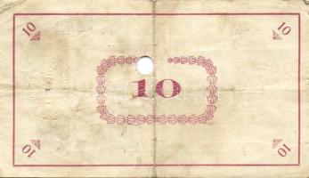 Pápa 1919. "Pápai csekk" 10K (2x), 20K (2x) lyukasztással érvénytelenítve T:III-,III-/IV