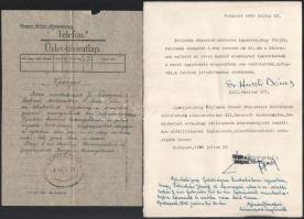 1945-1946 Vegyes igazolvány tétel, benne mentesítő papírokkal, stb