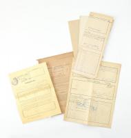 1944-45 XIII. Gömb utcai ház óvóhelyének tervrajza, légó iratok, igazoló bizottság iratok.