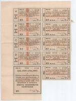 Budapest 1931. "A Kőbányai Takarékpénzár Részvénytársaság" tíz részvénye egyben, összesen ...