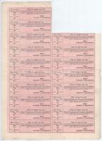 Budapest 1881. "Részjegy egy negyed Tiszavölgyi Sorsjegyről" 25Ft értékben, szelvényekkel,...