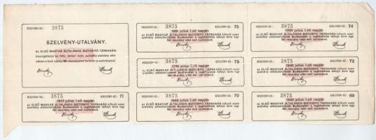 Budapest 1929. "Első Magyar Általános Biztosító Társaság" névre szóló részvénye 50P-ről, s...