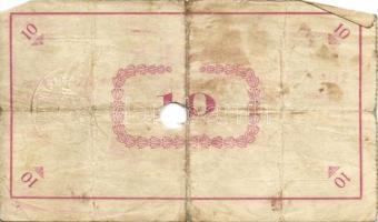 Pápa 1919. "Pápai csekk" 10K (2x), 20K (2x) lyukasztással érvénytelenítve T:III-,III-/IV