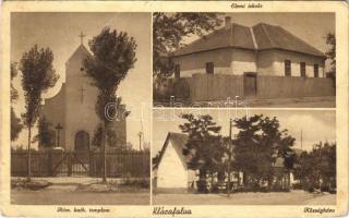 1942 Klárafalva (Szeged), Római katolikus templom, elemi iskola, községháza (Rb)