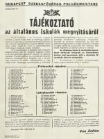 1945 Tájékoztató az általános iskolák megnyitásáról 50x62 cm