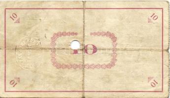 Pápa 1919. "Pápai csekk" 10K (2x), 20K (2x) lyukasztással érvénytelenítve T:III-,III-/IV