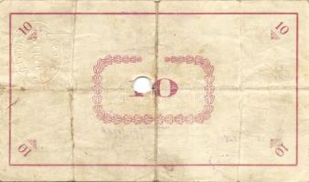 Pápa 1919. "Pápai csekk" 10K (2x), 20K (2x) lyukasztással érvénytelenítve T:III-,III-/IV