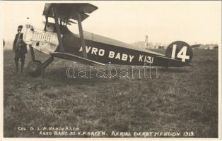 1919 Flying at Hendon (Aerial Derby) Avro Baby 35 HP Green