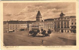1926 Freistadt, Freystadt; Stadtplatz mit Schlossturm / square, castle tower (EB)