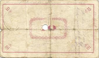 Pápa 1919. "Pápai csekk" 10K (2x), 20K (2x) lyukasztással érvénytelenítve T:III-,III-/IV