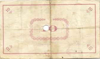 Pápa 1919. "Pápai csekk" 10K (2x), 20K (2x) lyukasztással érvénytelenítve T:III-,III-/IV