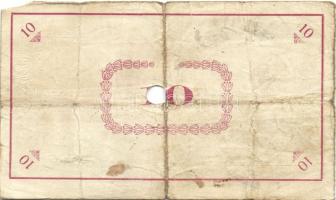 Pápa 1919. "Pápai csekk" 10K (2x), 20K (2x) lyukasztással érvénytelenítve T:III-,III-/IV