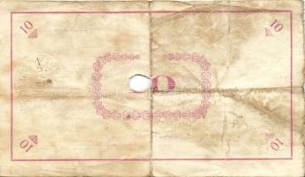 Pápa 1919. "Pápai csekk" 10K (2x), 20K (2x) lyukasztással érvénytelenítve T:III-,III-/IV