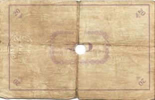 Pápa 1919. "Pápai csekk" 10K (2x), 20K (2x) lyukasztással érvénytelenítve T:III-,III-/IV