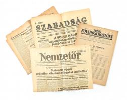 1945 Nemzetőr a küzdő magyarok lapja január 8 száma. + 3 db 1945-ös újság