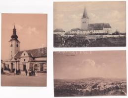 3 db RÉGI történelmi magyar város képeslap / 3 pre-1945 unused historical Hungarian town-view postcards