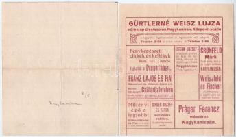 Nagykanizsa 1916. "Liszt- és kenyérjegy" (2xklf, mindkettő teljesen ép)