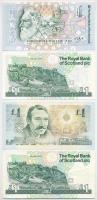Skócia 1989. 1P + 1992. 1P + 1994. 1P + 1997. 1P T:I, egyik III szép papírral
Scotland 1989. 1 Poun...