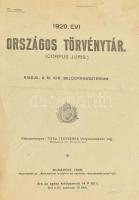 1929-1938 Országos Törvénytárak 1929.,1930., 1931.,1932.,1933, 1934.,1935 1936., 1938 évi kötetei. 7...