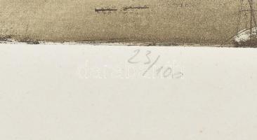Kéri Imre (1945- ): Tél, rézkarc, papír, jelzett, számozott (23/100), 31×49 cm