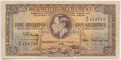 Bermuda 1937. 5Sh T/I 414724 T:III Bermuda 1937. 5 Shillings T/I 414724 C:F Krause 10.b