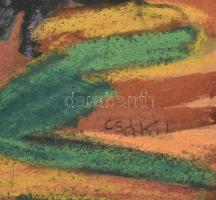 Csáki L. jelzéssel: Az erdő színei. Pasztell, papír, papírra kasírozva. 30x42,5 cm