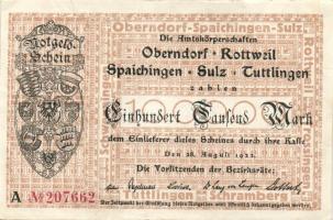 Német Birodalom/Weimari Köztársaság/Oberndorf, Bottweil, Spaichingen, Sulz, Tuttlingen 1923.8.28. 100.000M T:II