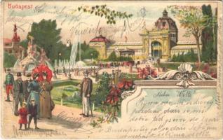 1901 Budapest XIV. Városliget, Iparcsarnok. Kunstanstalt Kosmos S. IX. Art Nouveau, floral, litho (EB)