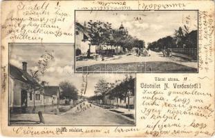 1908 Verőce, Nógrádverőce; Váci utca, utca részlet, üzlet. Blau Márton kiadása (fl)