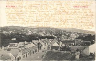 1911 Pozsony, Pressburg, Bratislava; kilátás a várból, üzletek / view from the castle, shops (r)