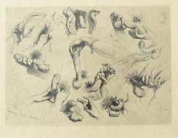 cca 1890-1900 Zichy Mihály (1827-1906): 6 db erotikus illusztráció. Heliogravűr, papír. Jelzett a he...