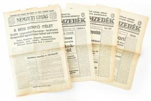 1938 november az Uj Nemzedék 3 db és a Nemzeti Újság 1 db lapszáma a bécsi döntés híreivel, visszatért területek térképeivel ,