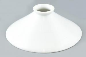 Régi tejüveg lámpabúra, kopott, d: 21 cm, szereléknél: d: 6 cm