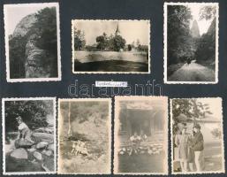 1933-43 Pusztadaróc (románul: Dorol?), Szatmár megye, 13 db fotó album lap két oldalára ragasztva, 8x5,5és 8,5x6,5 cm közötti
