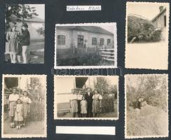 1933-43 Pusztadaróc (románul: Dorol?), Szatmár megye, 13 db fotó album lap két oldalára ragasztva, 8...