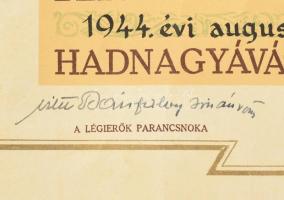 1944 vitéz Horthy István repülőakadémia oklevele repülős hadnagy részére vitéz Bánfalvy István vezér...