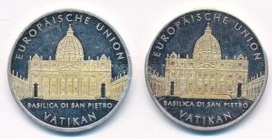 DN Az Európai Unió nagyvárosai / Vatikán - Szent Péter-bazilika jelzett Ag emlékérem (2x) (8g/0.999/26mm) T:1- (PP) ND Metropolises of the European Union / Vatican - Saint Peter Basilica hallmarked Ag commemorative medallion (2x) (8g/0.999/26mm) C:AU (PP)