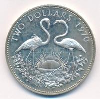 Bahamák 1970. 2$ Ag Flamingók T:1- ujjlenyomatos Bahamas 1970. 2 Dollars Flamingos C:AU fingerprints Krause KM#23