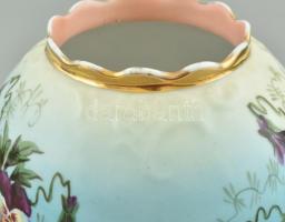 Vienna Austria antik porcelán lábas váza. Kézzel festett, jelzett, kopásnyomokkal, kis gyári hibával...