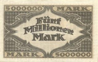 Német Birodalom/Weimari Köztársaság/Hamburg/Hugo Stinnes Linien 1923.8.18. 5000.000M piros sorszámma...