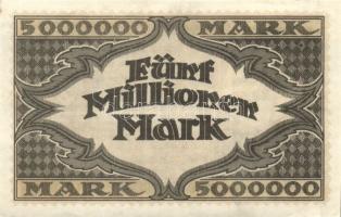 Német Birodalom/Weimari Köztársaság/Hamburg/Hugo Stinnes Linien 1923.8.18. 5000.000M piros sorszámma...