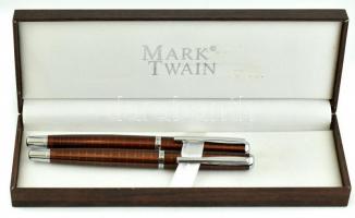 Mark Twain toll készlet, 1 db golyóstoll, 1 db töltőtoll, dobozban.